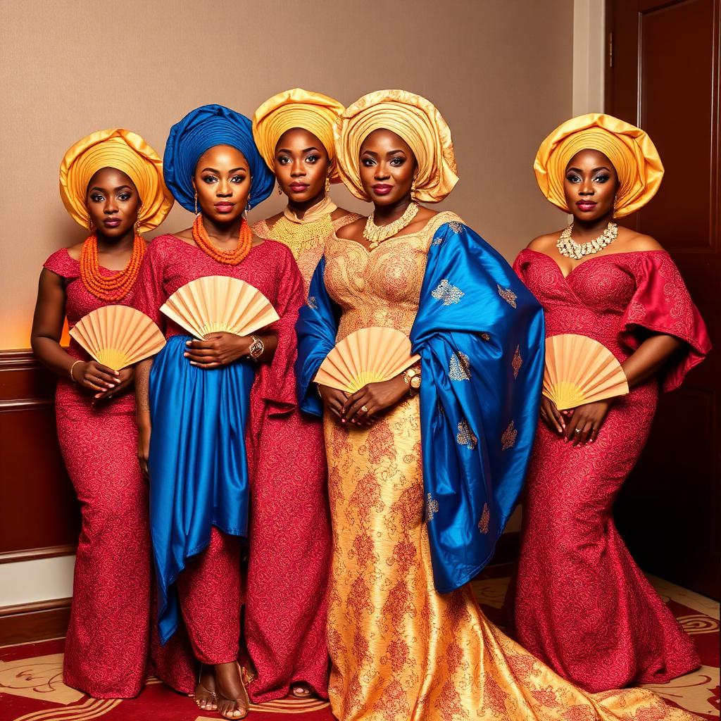 Igbo Attire Aso-Ebi bridal train styling